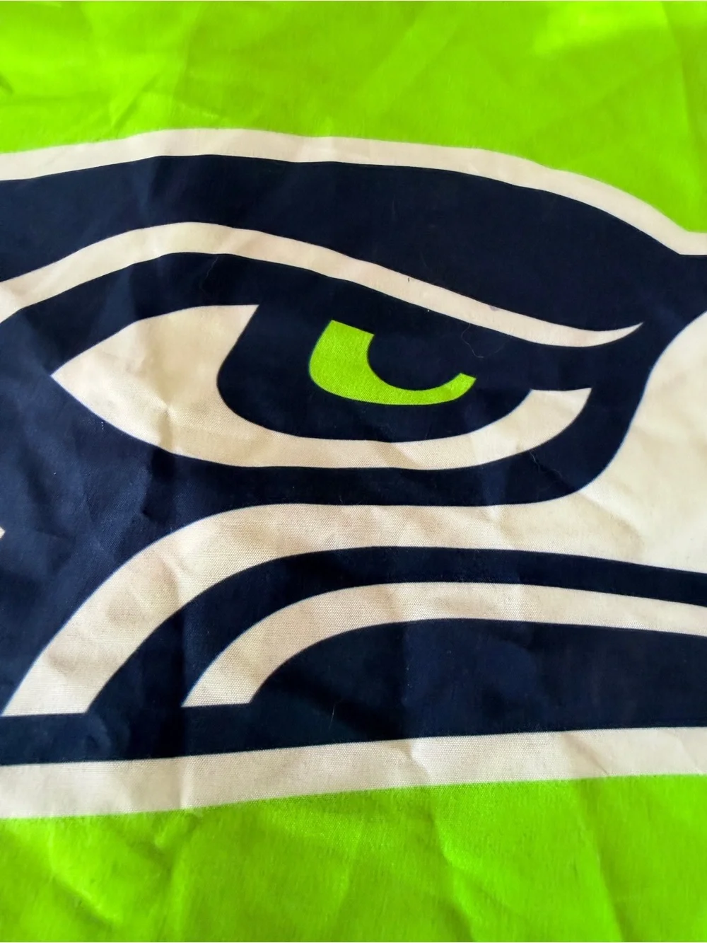 Officially licensed Seattle Seahawks standard pillow sham Green Blue Football